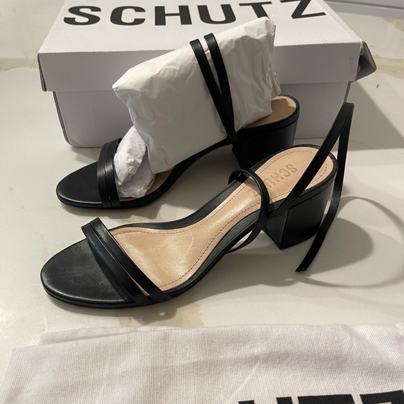 SCHUTZ | Altina Mid Black Block Heels | NWT - Picture 4 of 5